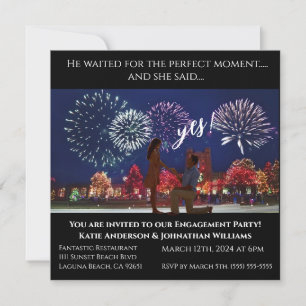 Engagement Party-Photo-Fireworks Backdrop- Invitation