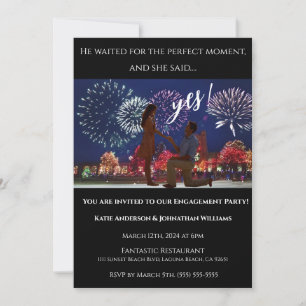 Engagement Party-Photo-Fireworks Backdrop- Invitation
