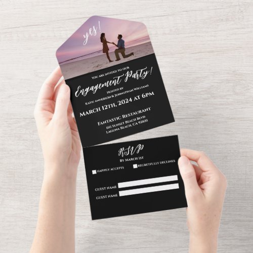 Engagement Party_Photo_Sunset Beach Backdrop_ All In One Invitation