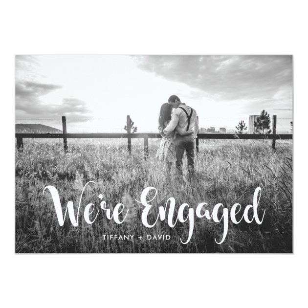 Engagement Party | Photo With Modern White Overlay Card