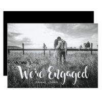 Engagement Party | Photo with Modern White Overlay Invitation