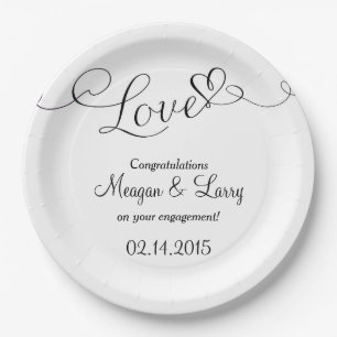 Engagement Party Plates - Love Script
