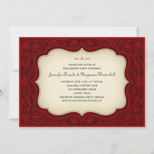 Engagement Party Ranch Style Maroon Invitations