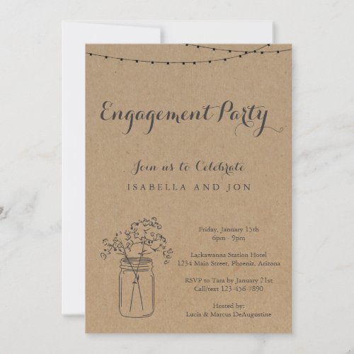 Engagement Party  Rustic Kraft Paper Invitation