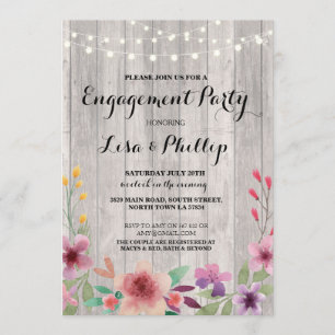 Engagement Party Rustic Shower Floral Invite