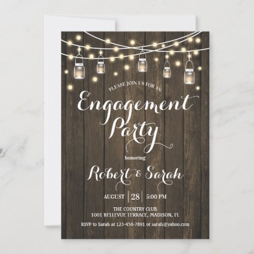 Engagement Party _ Rustic Wood Invitation