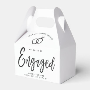 Engagement Party Script Lettering   Round Paper Co Favor Boxes
