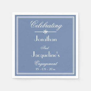 Engagement Party Script Rustic Dusty Blue Paper Napkins