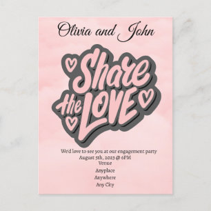 Engagement Party - Share the Love. Editable Postcard