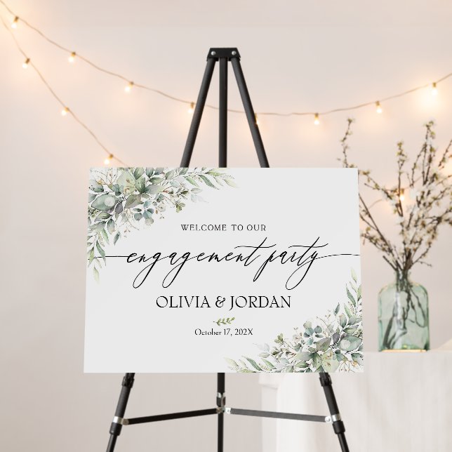 Engagement party sign, Engagement welcome sign (In Situ (Stand))