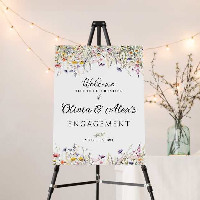 Engagement party sign, Engagement welcome sign (In Situ (Stand))