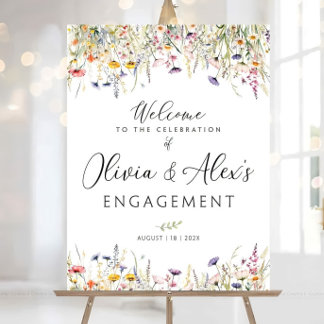 Engagement party sign, Engagement welcome sign