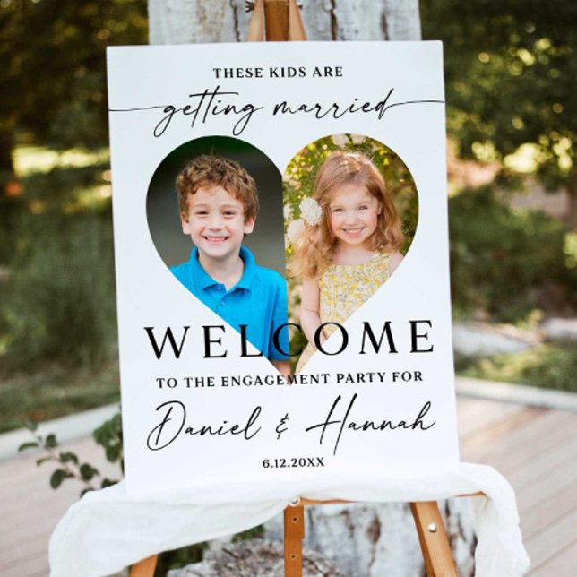 Engagement party sign with photo, Engagement welco (Creator Uploaded)