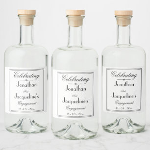 Engagement Party Simple Elegant Customized Names  Liquor Bottle Label