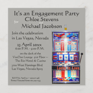 Engagement Party Slot Machine Lucky in Love Invitation