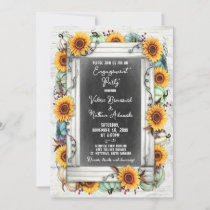 Engagement Party Sunflower Pumpkin Rustic Fall Invitation