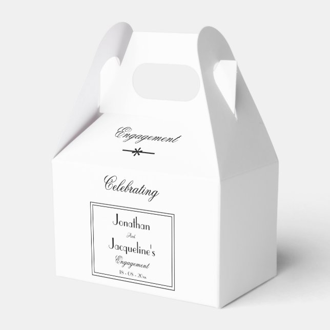 Engagement Party Thank You Elegant Chic  Favor Boxes (Front Side)