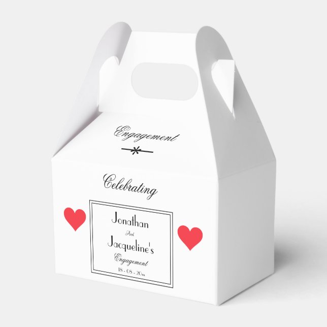 Engagement Party Thank You Gift Elegant   Favor Boxes (Front Side)