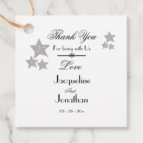 Engagement Party Thank You Gift Simple Script Chic Favor Tags