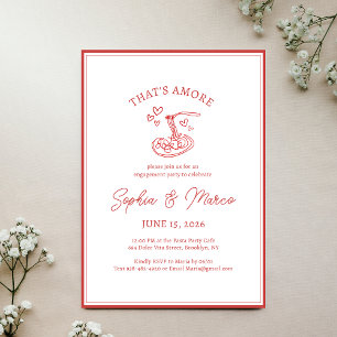 Engagement Party That’s Amore Italian Pasta Red Invitation
