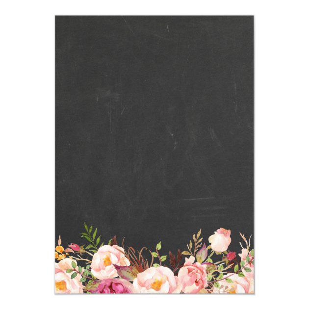Engagement Party Vintage Pink Floral Chalkboard Invitation