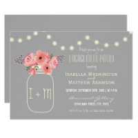 Engagement Party | Watercolor Flowers & Mason Jar Invitation