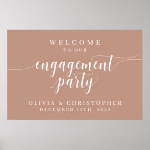 Engagement Party Welcome Poster Champagne