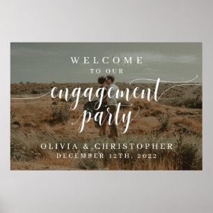 Engagement Party Welcome Poster With Photo