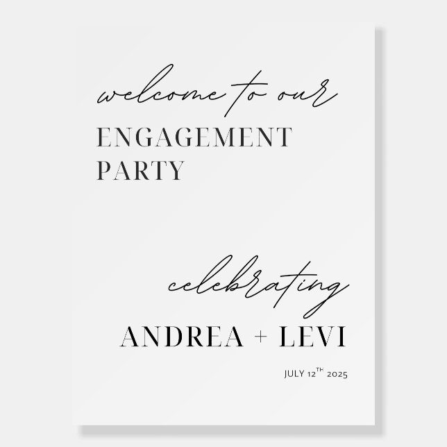 Engagement Party Welcome Sign (Front)