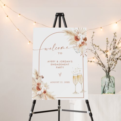 Engagement Party Welcome Sign  Boho Pampas Grass