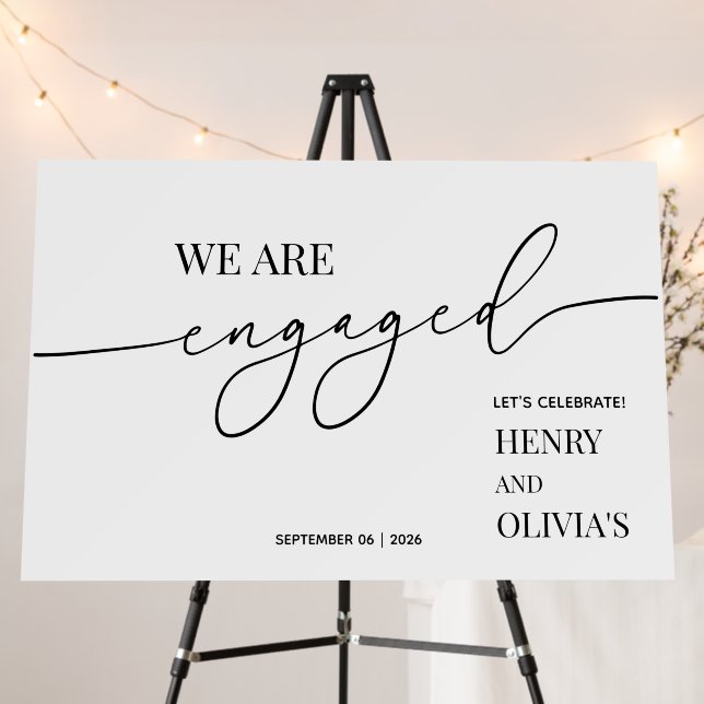 Engagement Party Welcome Sign | Engaged Party Sign (In Situ (Stand))