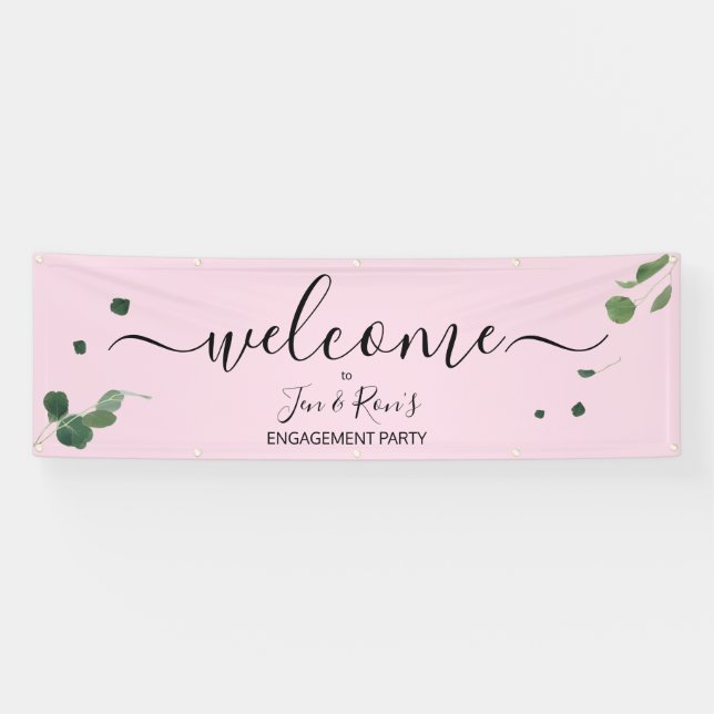 Engagement Party Welcome Sign Eucalyptus Wedding (Horizontal)