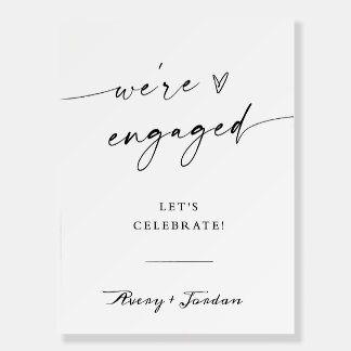 Engagement Party Welcome Sign, Minimalist Engageme Foam Board