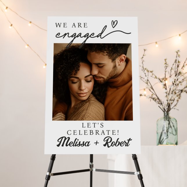 Engagement Party Welcome Sign Minimalistic Photo (In Situ (Stand))