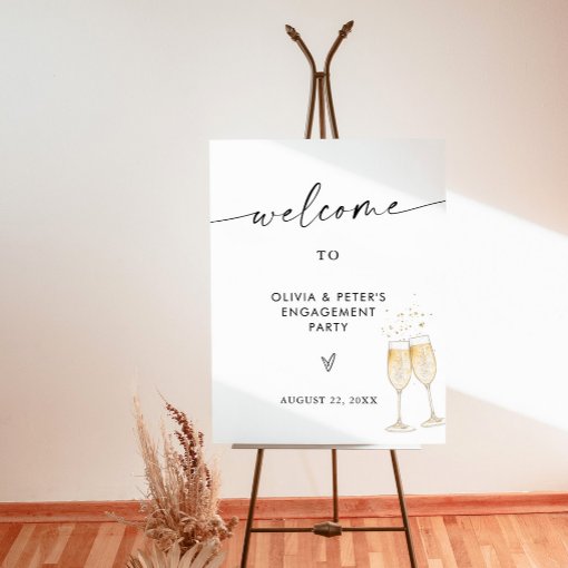 Engagement Party Welcome Sign | Modern Minimalist | Zazzle