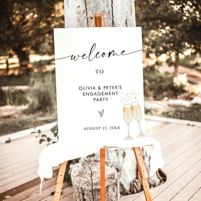 Engagement Party Welcome Sign | Modern Minimalist  (Creator Uploaded)