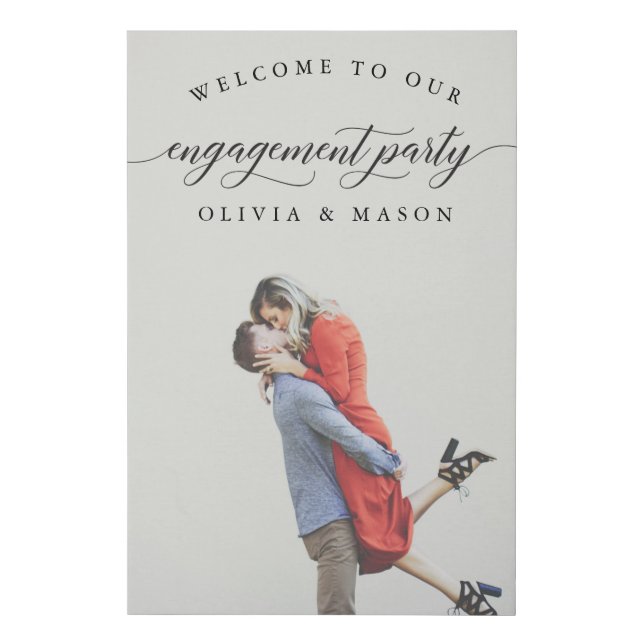 Engagement Party Welcome Sign on Canvas (Front)