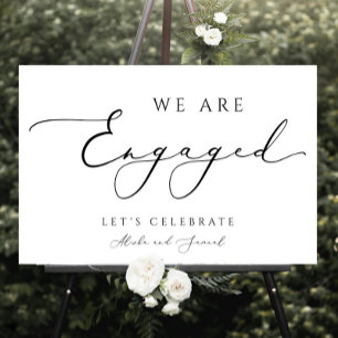 ENGAGEMENT PARTY welcome sign Simple we are Engage