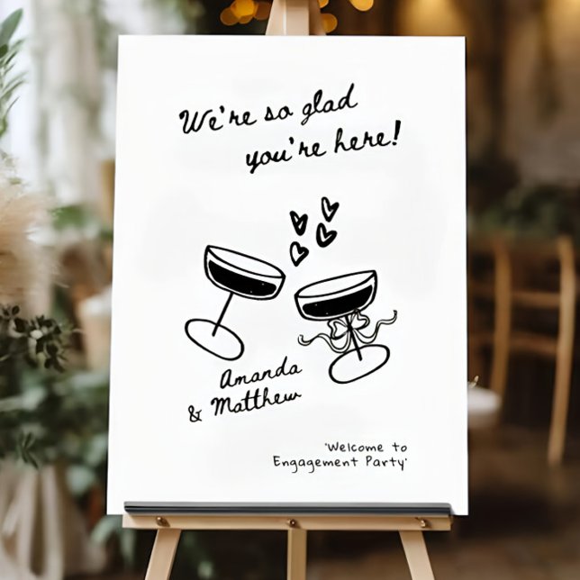 Engagement Party Welcome Sign Template Hand-Drawn (Creator Uploaded)