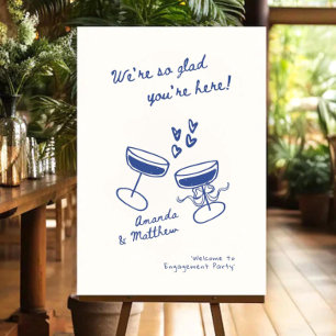 Engagement Party Welcome Sign Template Hand-Drawn