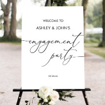 Engagement Party Welcome Sign Template, Modern