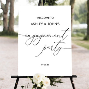 Engagement Party Welcome Sign Template, Modern