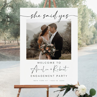 Engagement Party Welcome Sign Template She Said Ye