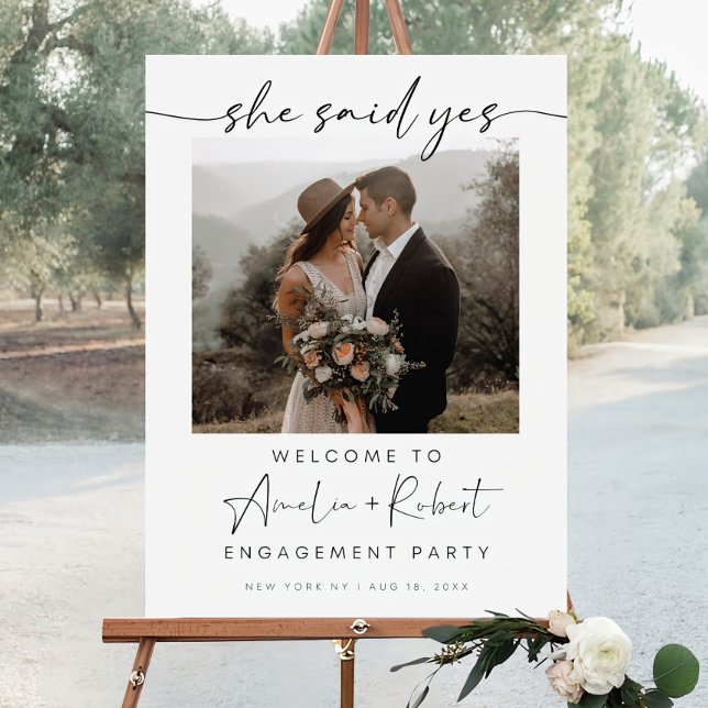 Engagement Party Welcome Sign Template She Said Ye (Creator Uploaded)