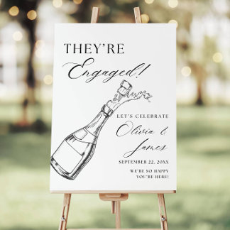 Engagement Party Welcome Sign Template They're Eng