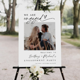Engagement party welcome sign template We are enga