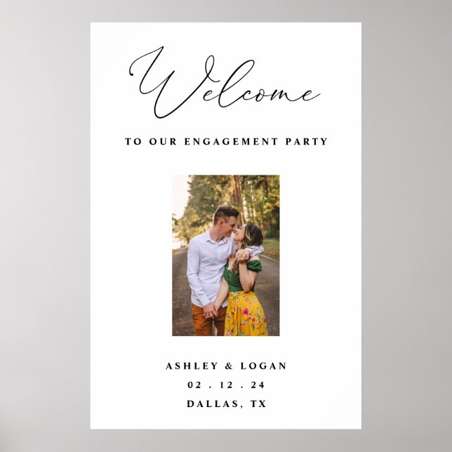Engagement Party Welcome Sign With Photo (Front)