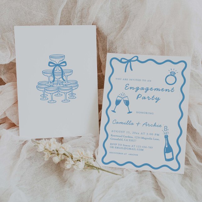 Engagement Party Whimsical Handwritten Invitation (Creator Uploaded)