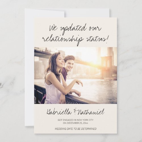 Engagement Photo Changed Relationship Status Funny Invitation