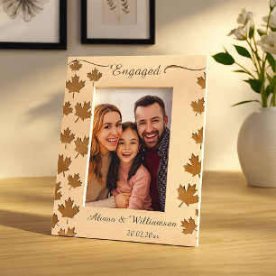 Engagement Photo Frame With Leaves Keepsake Engraved Frames